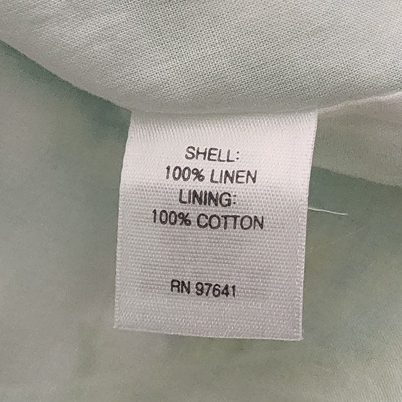 J Jill Love Linen Aqua Green Shift V Neck Dress L Petite Sea Turtle Coral Print - Picture 7 of 8